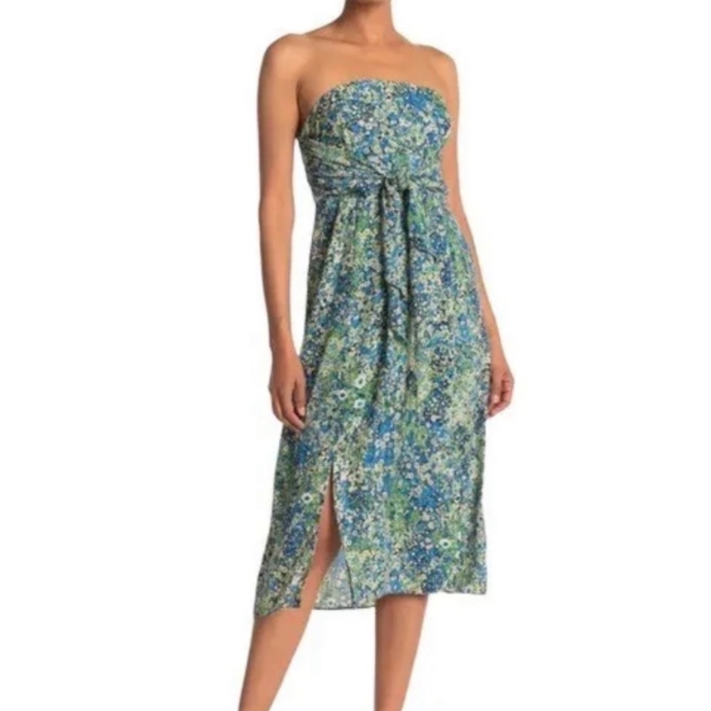 Nordstrom Strapless Floral Midi Dress